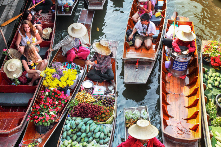 慢游丹嫩沙多水上市场 曼谷周边1日游